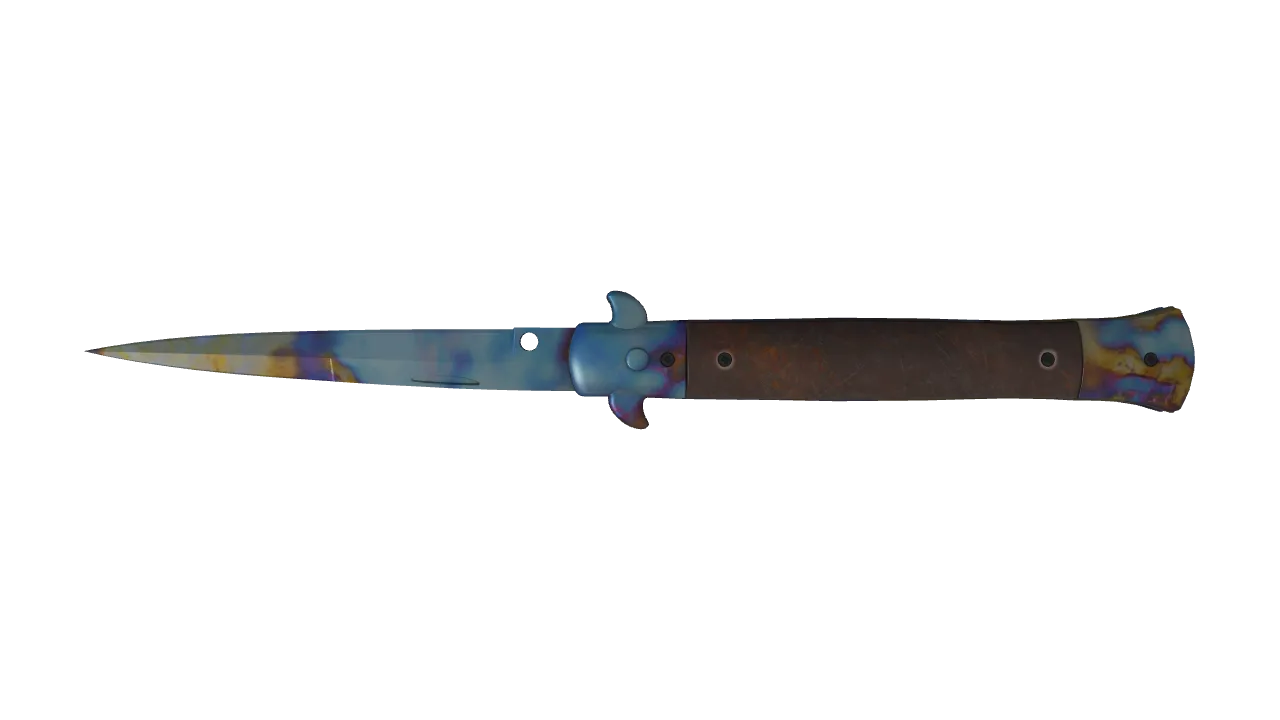 Stiletto Knife | Case Hardened seed #256, back