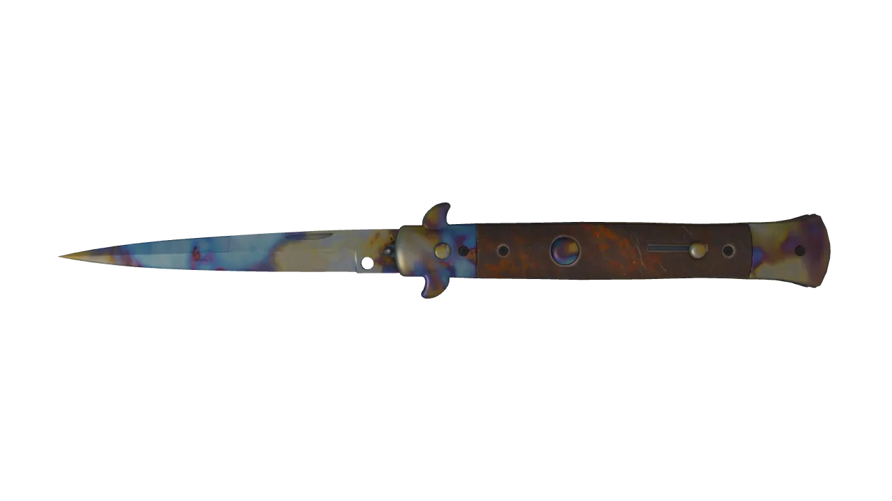 Stiletto Knife | Case Hardened seed #256, front