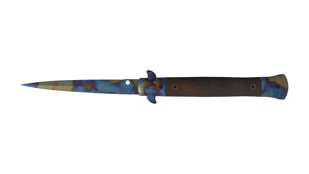 Stiletto Knife | Case Hardened seed #262, back