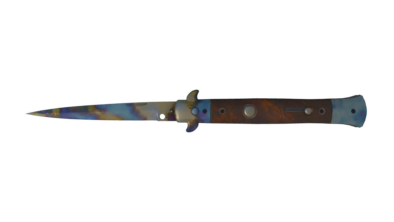 Stiletto Knife | Case Hardened seed #262, front