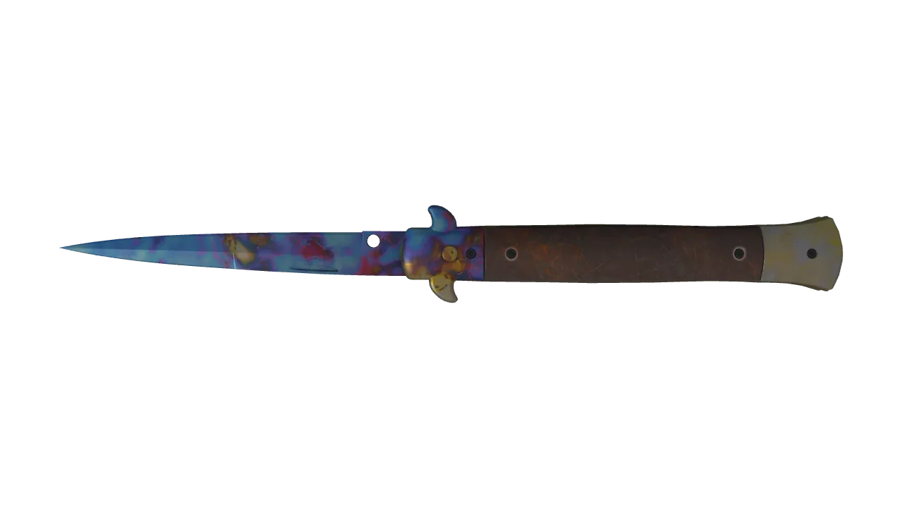 Stiletto Knife | Case Hardened seed #263, back