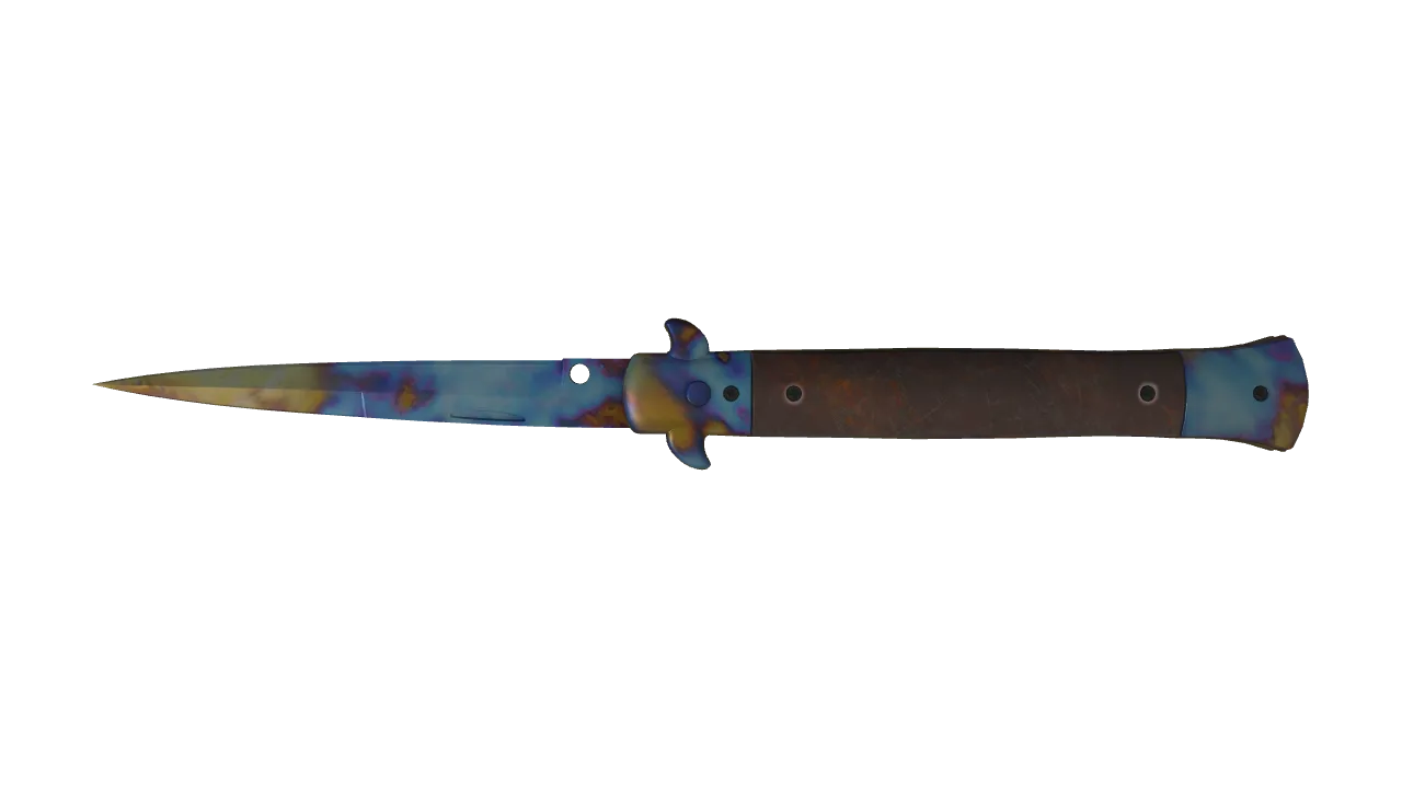 Stiletto Knife | Case Hardened seed #265, back