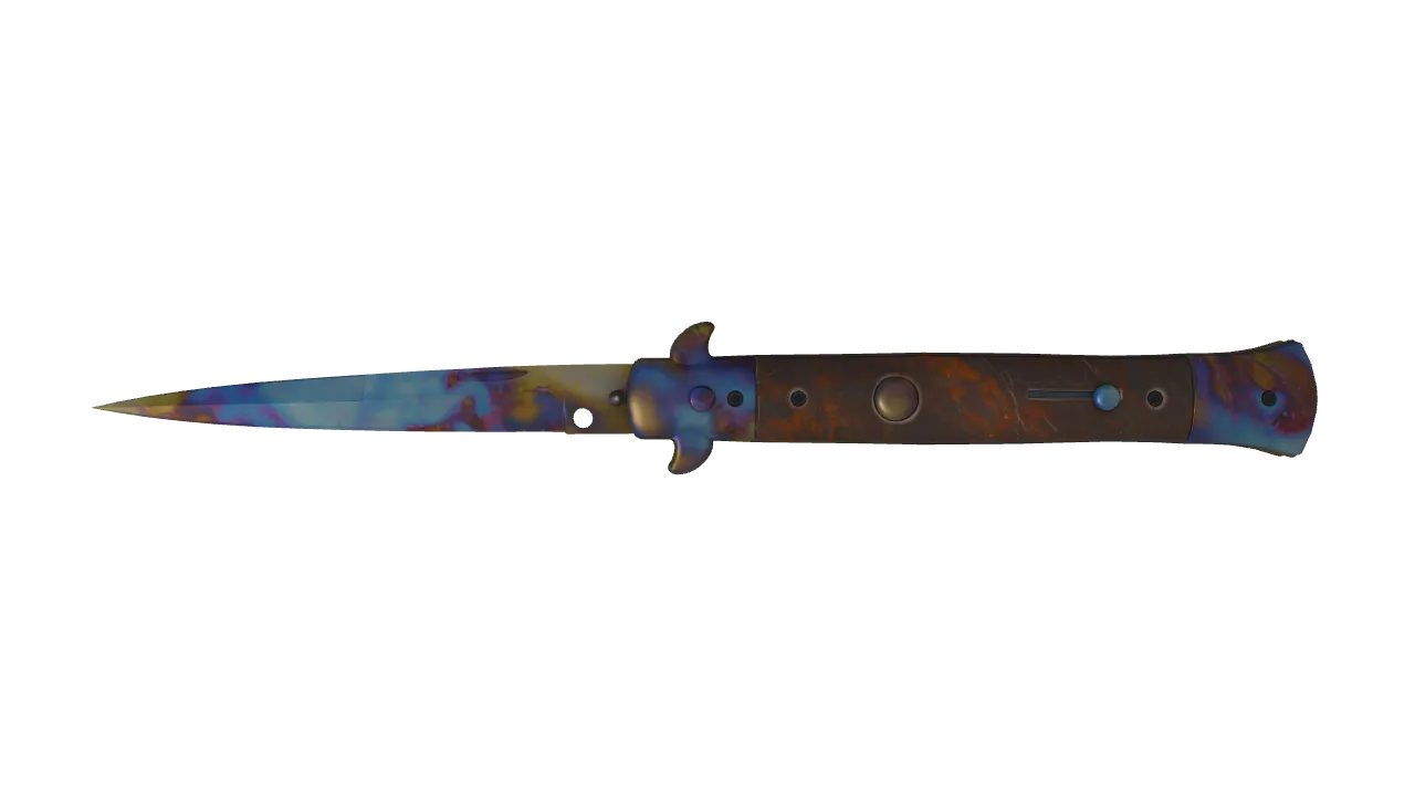 Stiletto Knife | Case Hardened seed #265, front