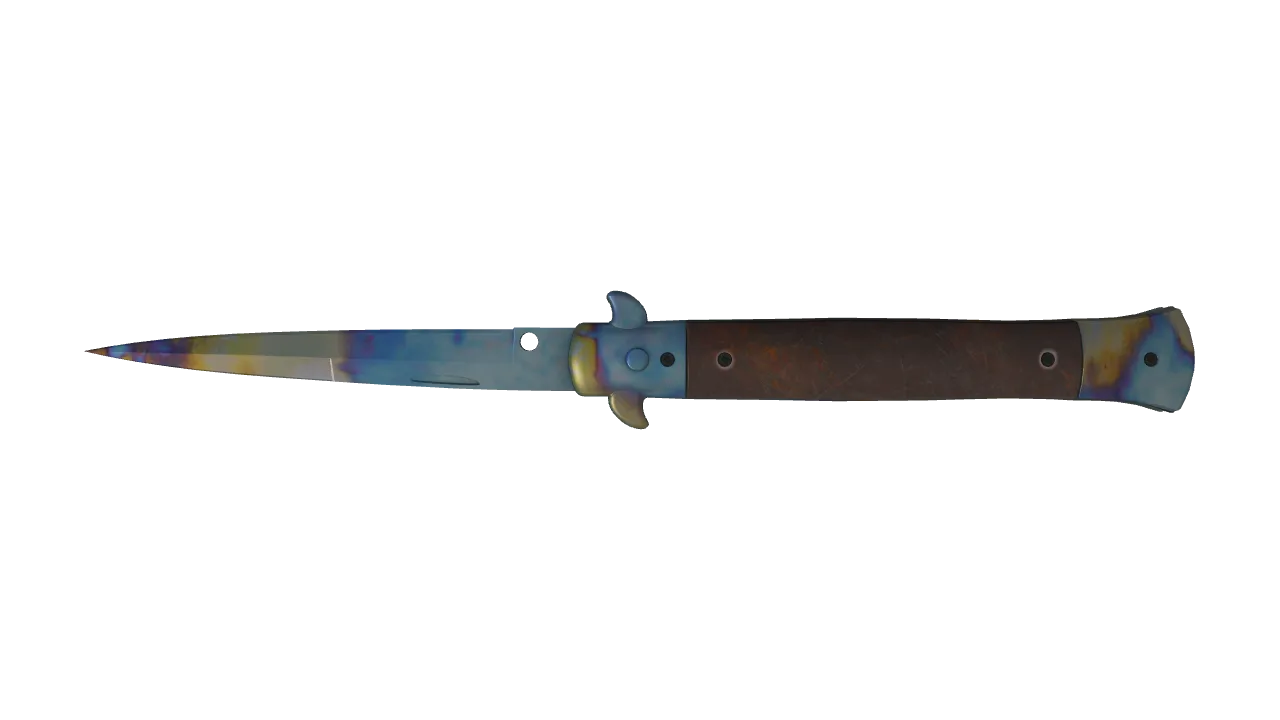 Stiletto Knife | Case Hardened seed #269, back