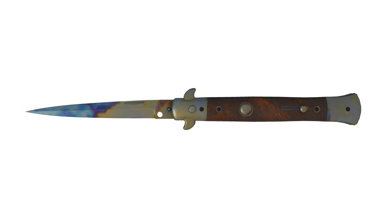 Stiletto Knife | Case Hardened seed #269, front
