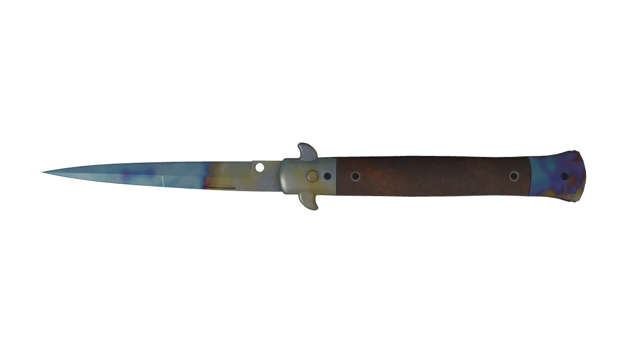 Stiletto Knife | Case Hardened seed #27, back