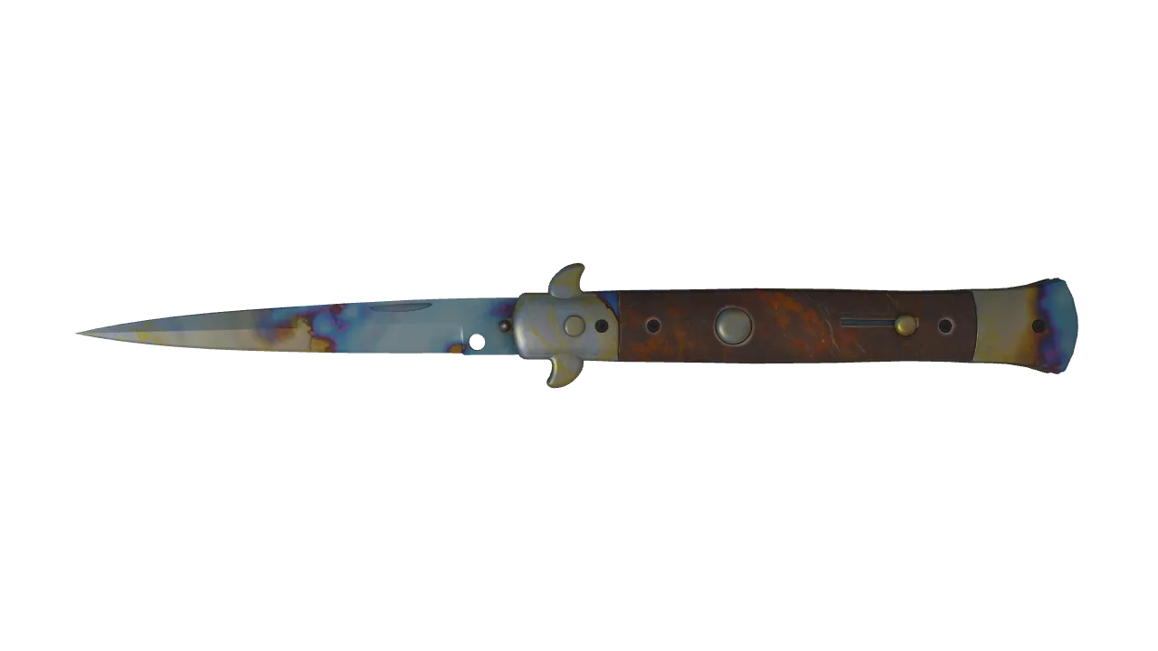 Stiletto Knife | Case Hardened seed #27, front