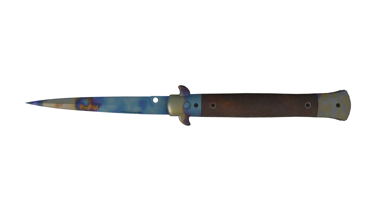 Stiletto Knife | Case Hardened seed #273, back