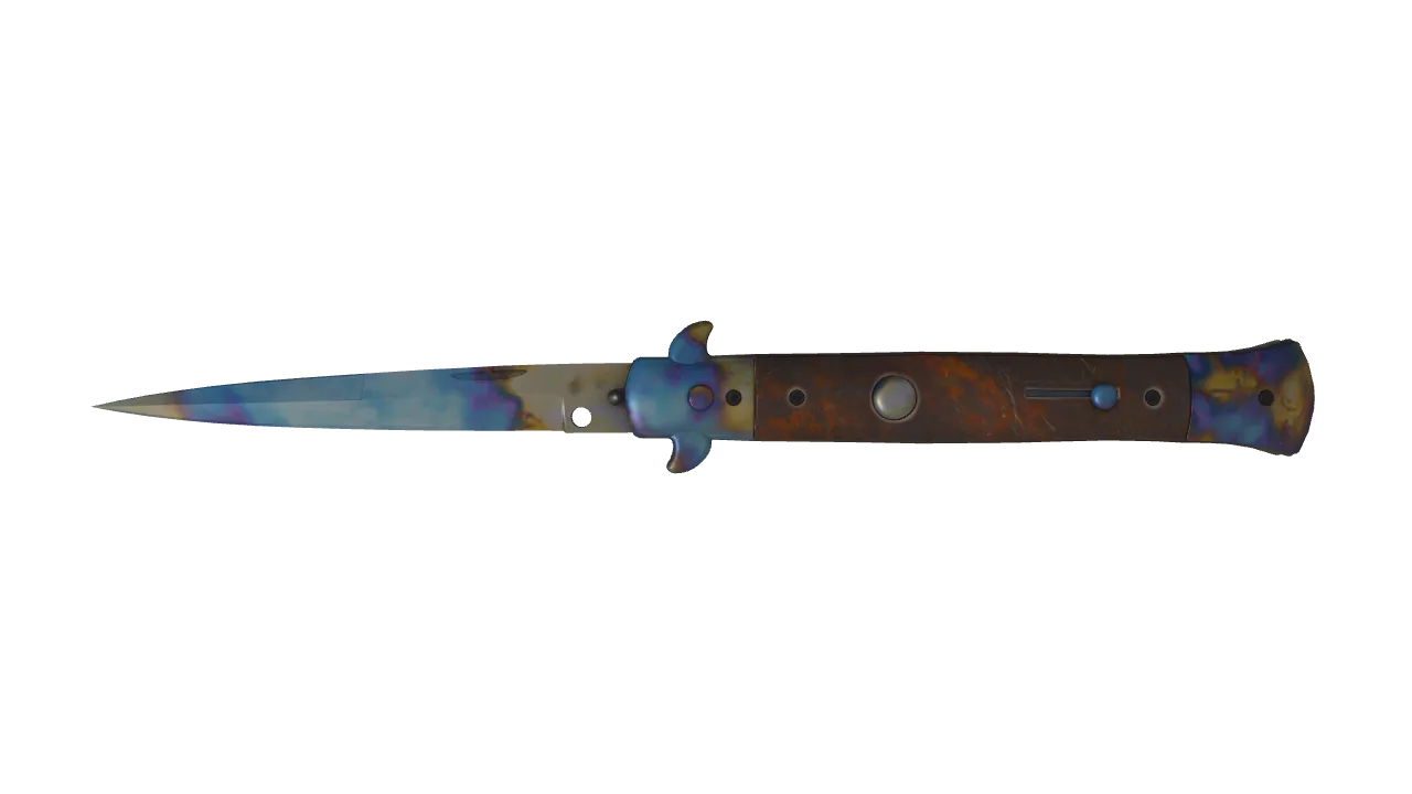 Stiletto Knife | Case Hardened seed #273, front