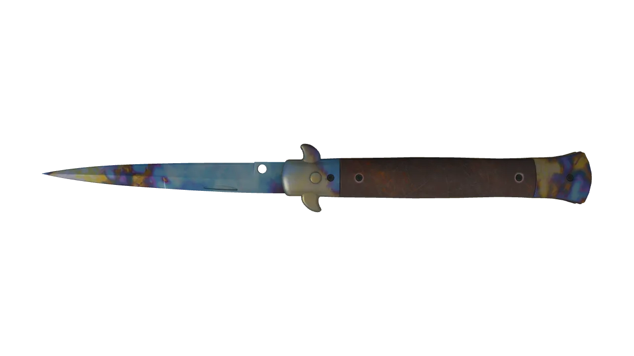 Stiletto Knife | Case Hardened seed #282, back