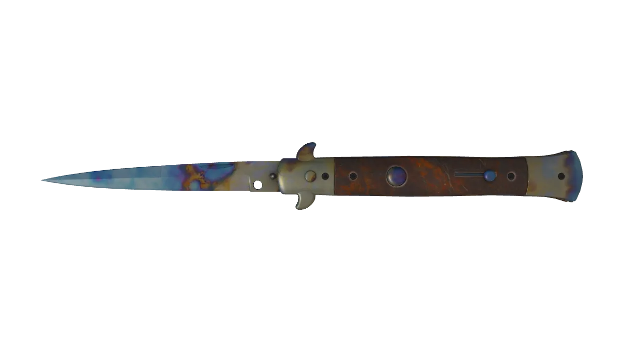 Stiletto Knife | Case Hardened seed #282, front