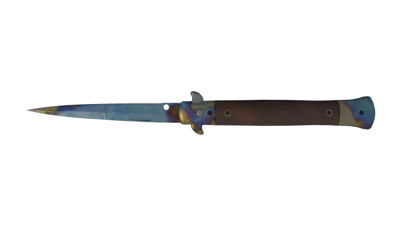Stiletto Knife | Case Hardened seed #283, back