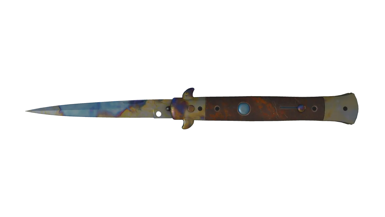 Stiletto Knife | Case Hardened seed #283, front