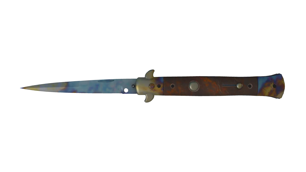 Stiletto Knife | Case Hardened seed #29, front