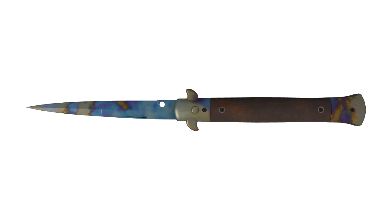 Stiletto Knife | Case Hardened seed #30, back