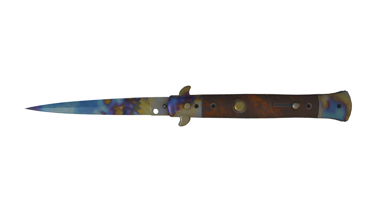 Stiletto Knife | Case Hardened seed #30, front