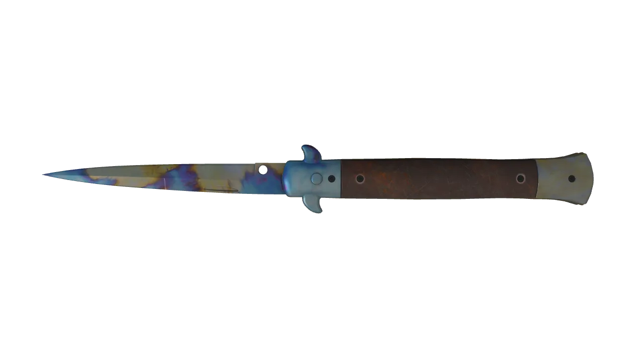 Stiletto Knife | Case Hardened seed #306, back