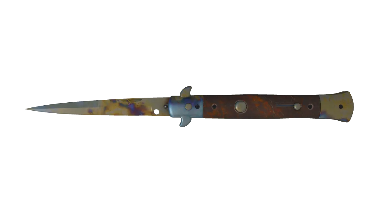 Stiletto Knife | Case Hardened seed #306, front