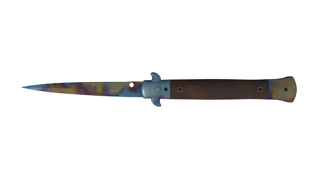 Stiletto Knife | Case Hardened seed #310, back