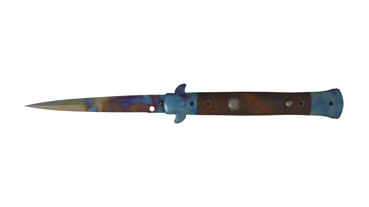 Stiletto Knife | Case Hardened seed #310, front