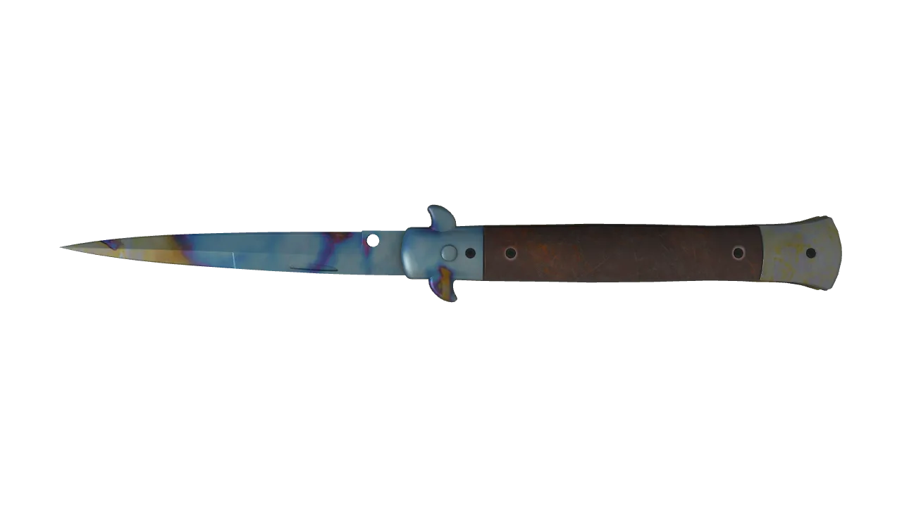 Stiletto Knife | Case Hardened seed #322, back