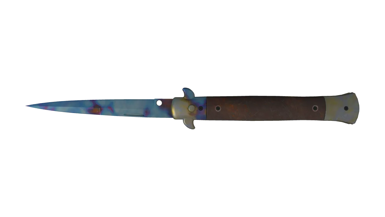 Stiletto Knife | Case Hardened seed #330, back