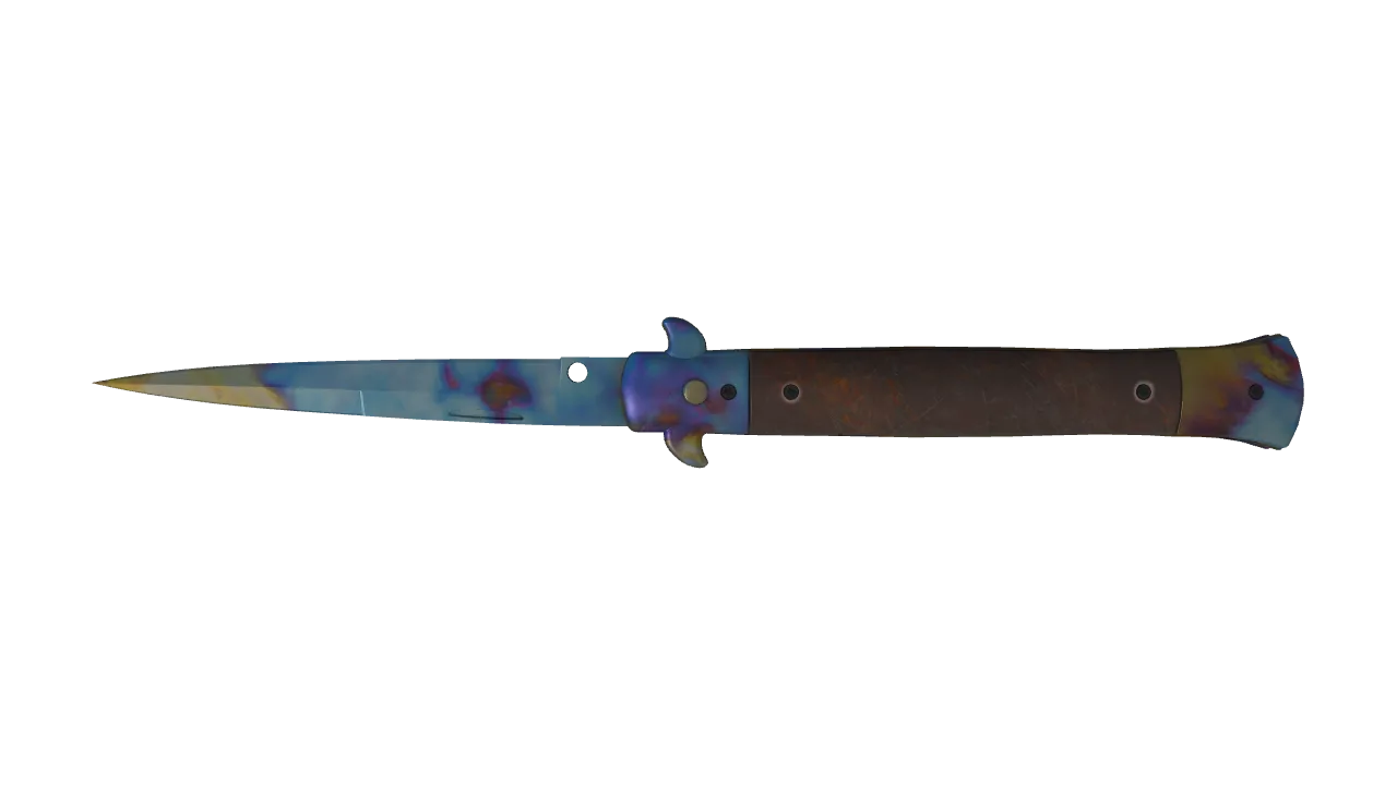 Stiletto Knife | Case Hardened seed #332, back