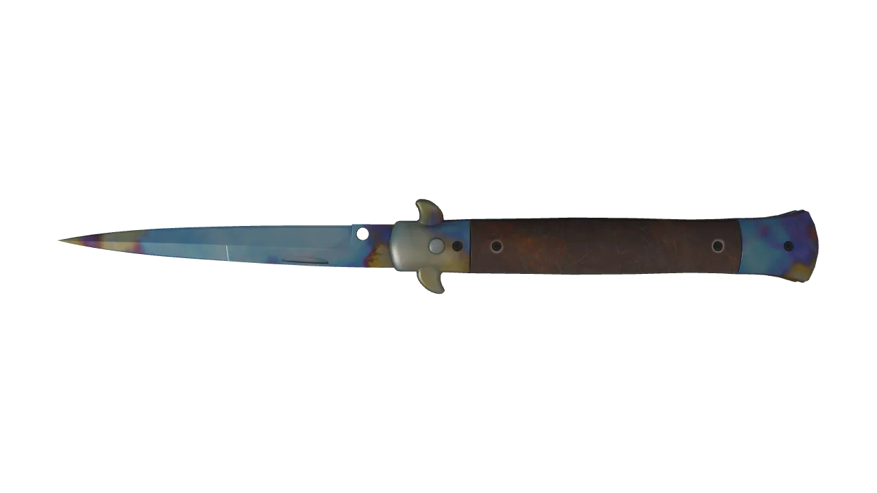 Stiletto Knife | Case Hardened seed #335, back