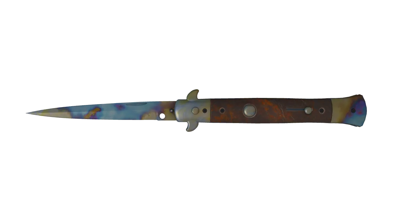 Stiletto Knife | Case Hardened seed #335, front