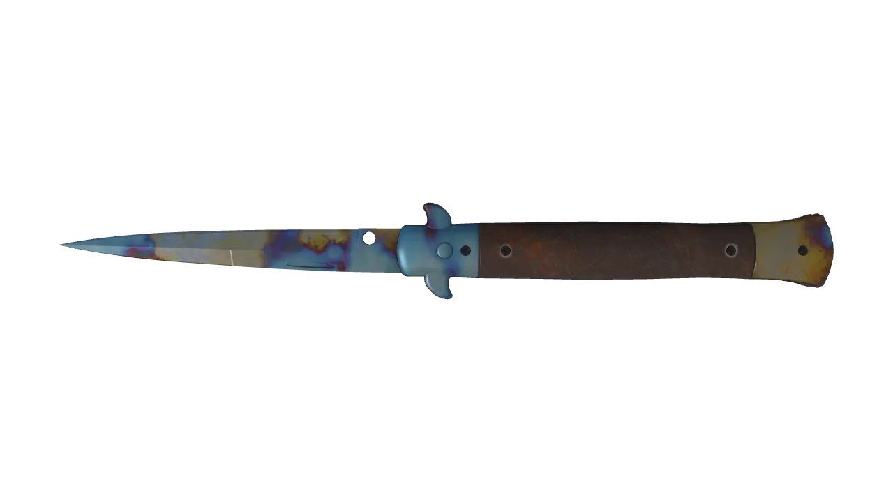 Stiletto Knife | Case Hardened seed #34, back
