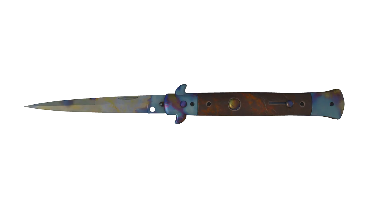 Stiletto Knife | Case Hardened seed #34, front