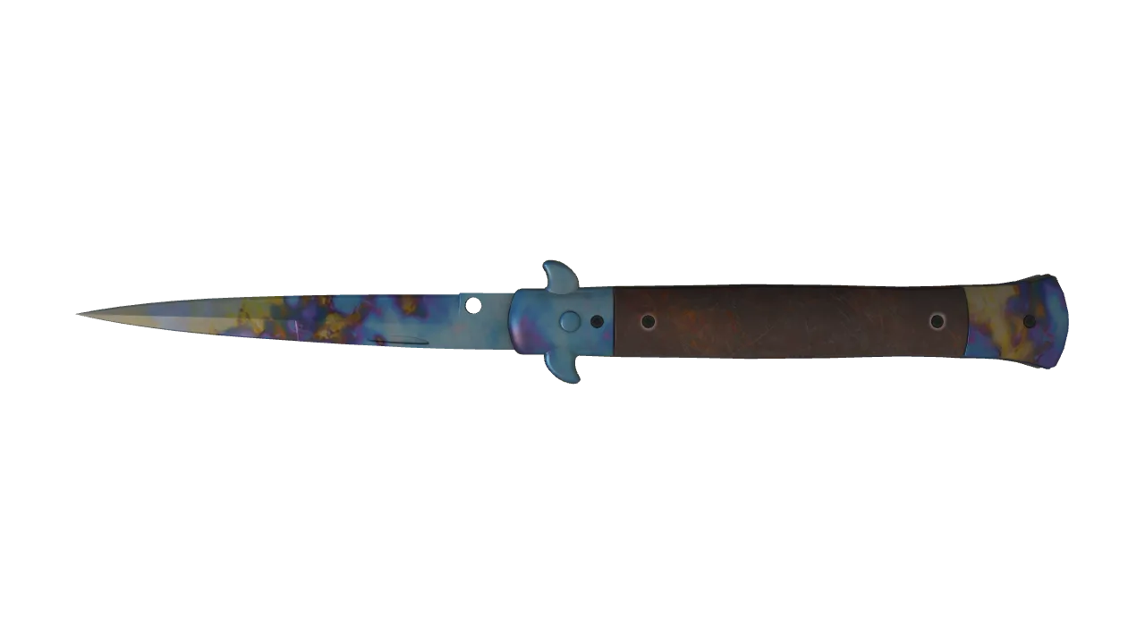 Stiletto Knife | Case Hardened seed #375, back