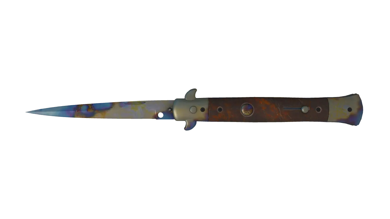 Stiletto Knife | Case Hardened seed #375, front