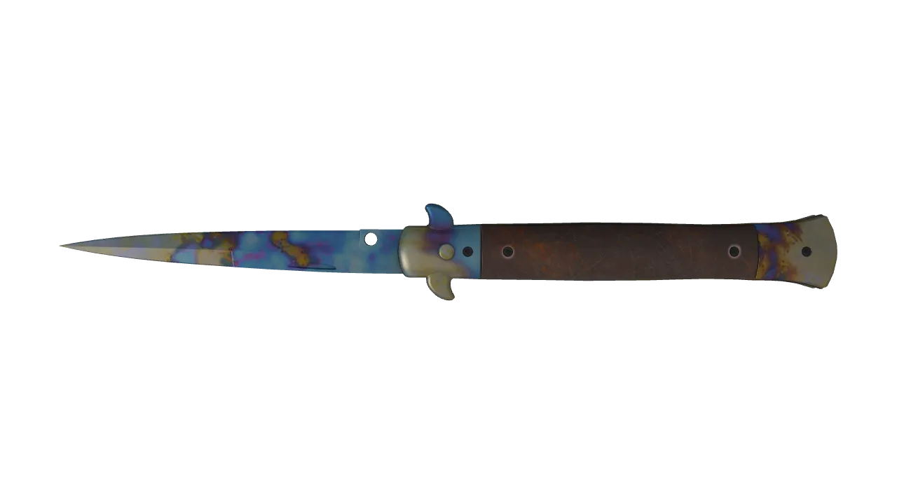 Stiletto Knife | Case Hardened seed #377, back