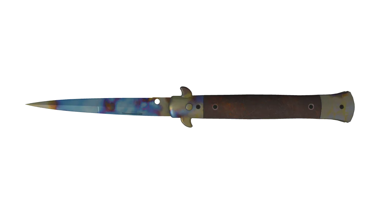 Stiletto Knife | Case Hardened seed #38, back