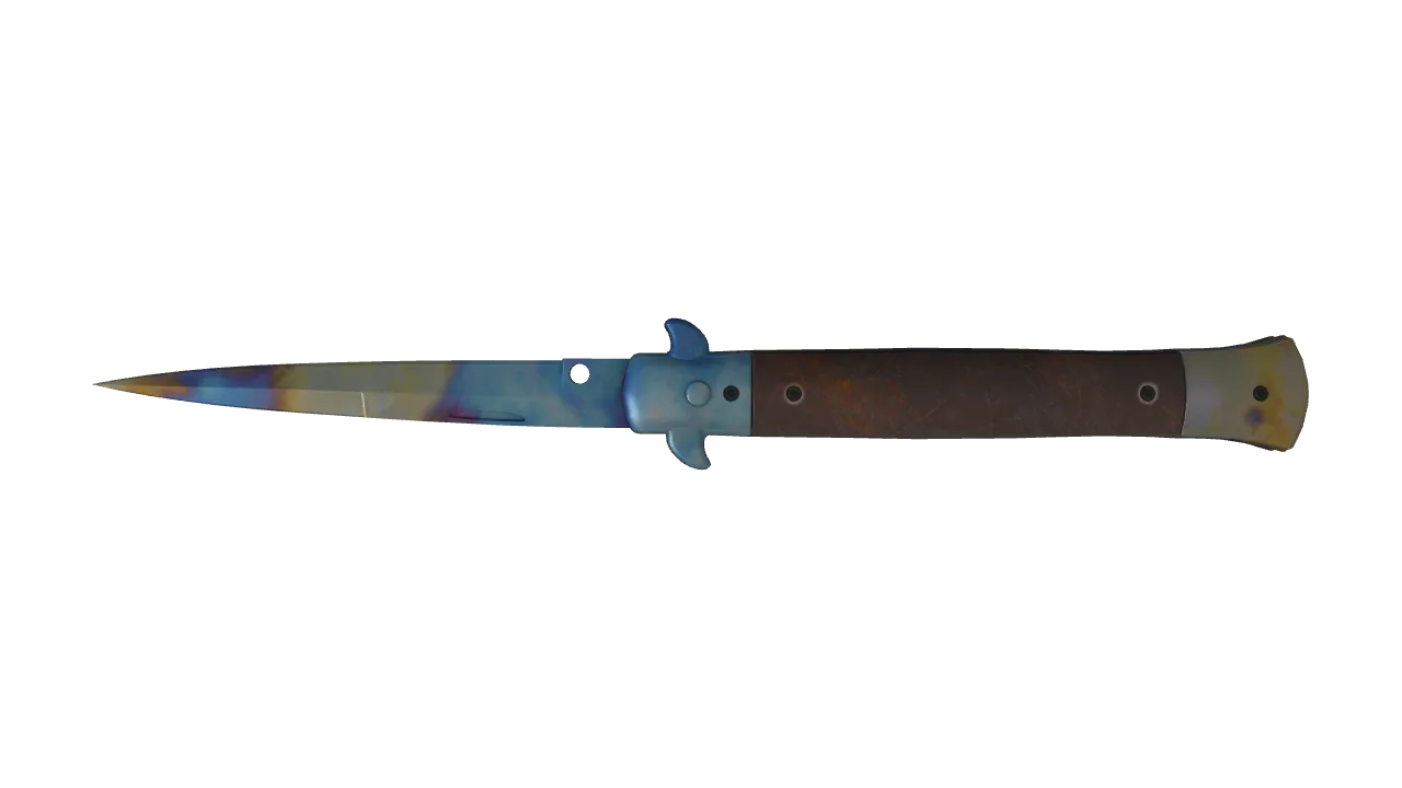 Stiletto Knife | Case Hardened seed #387, back