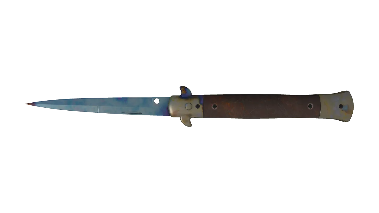 Stiletto Knife | Case Hardened seed #398, back