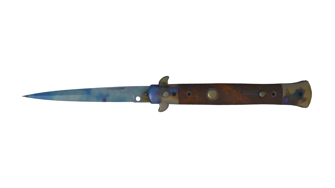 Stiletto Knife | Case Hardened seed #398, front