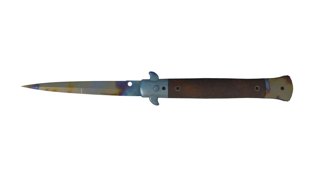 Stiletto Knife | Case Hardened seed #4, back