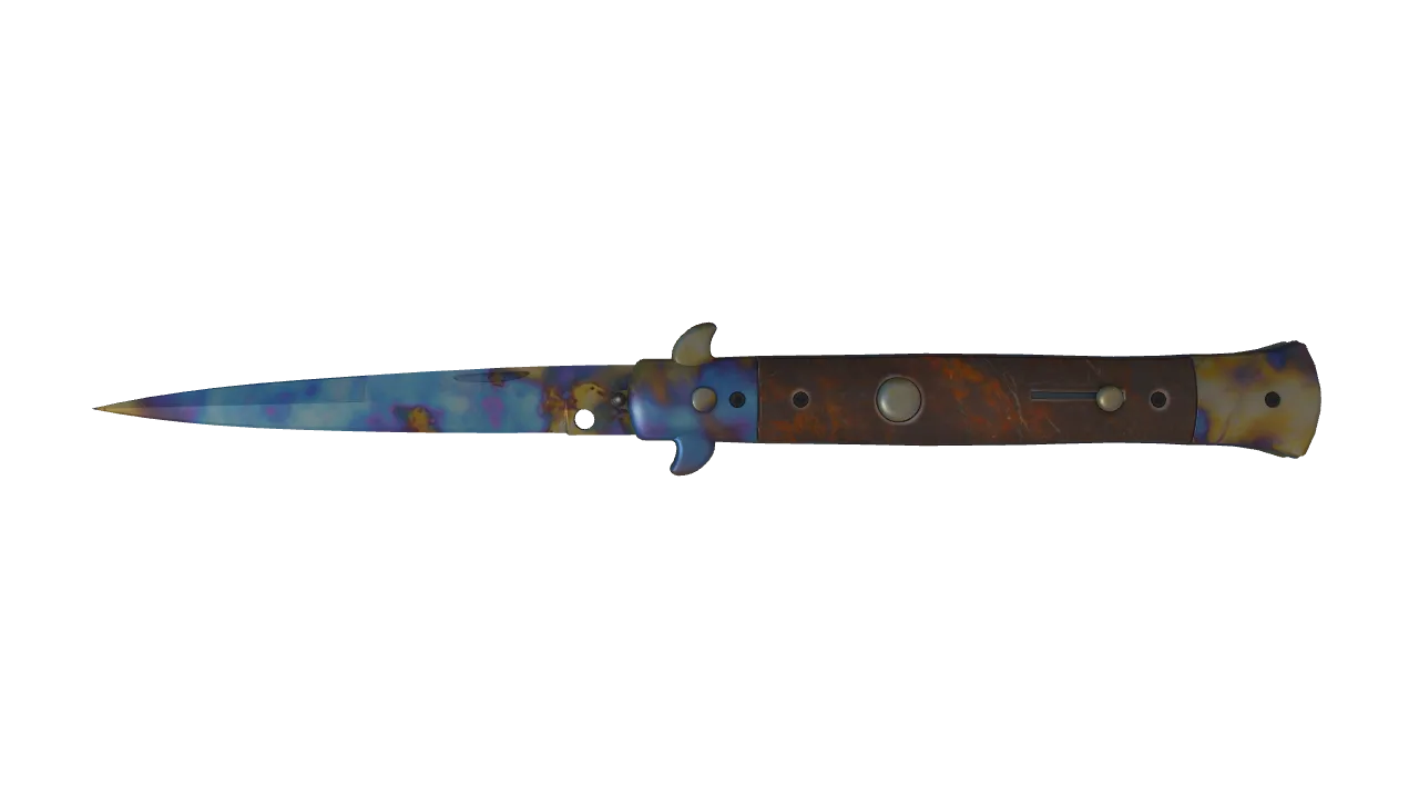 Stiletto Knife | Case Hardened seed #401, front
