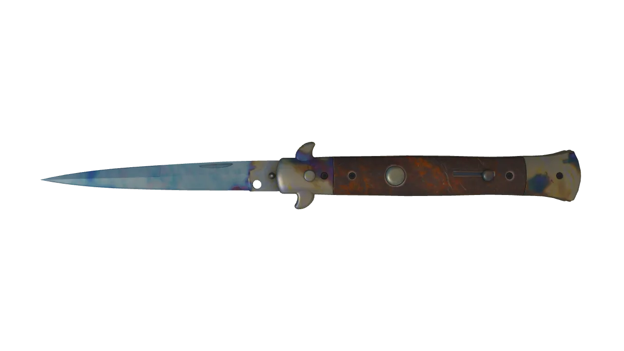 Stiletto Knife | Case Hardened seed #407, front