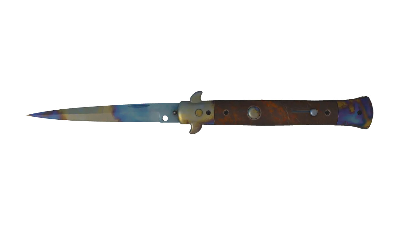 Stiletto Knife | Case Hardened seed #414, front