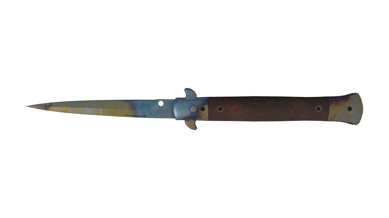 Stiletto Knife | Case Hardened seed #418, back