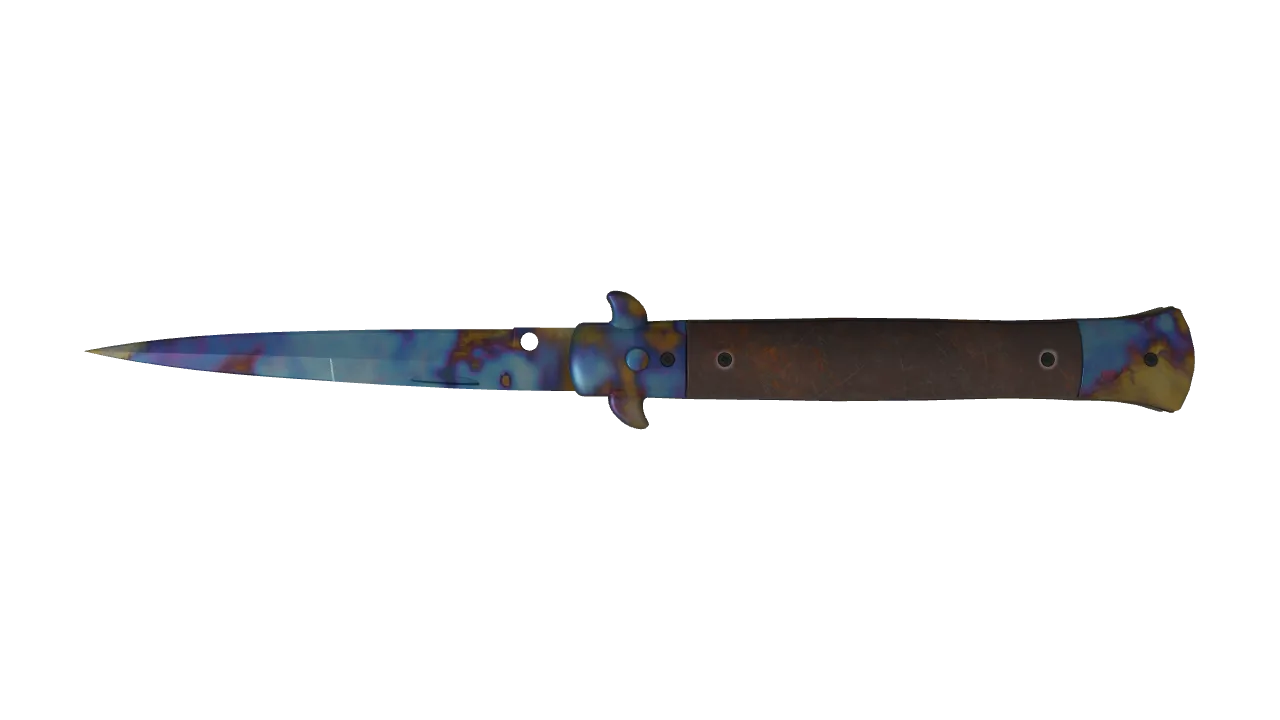 Stiletto Knife | Case Hardened seed #42, back