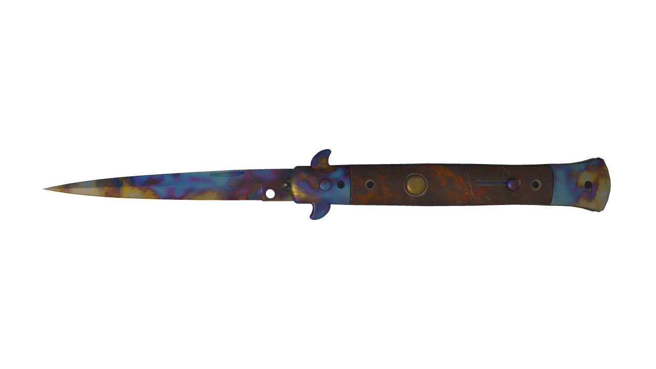 Stiletto Knife | Case Hardened seed #42, front