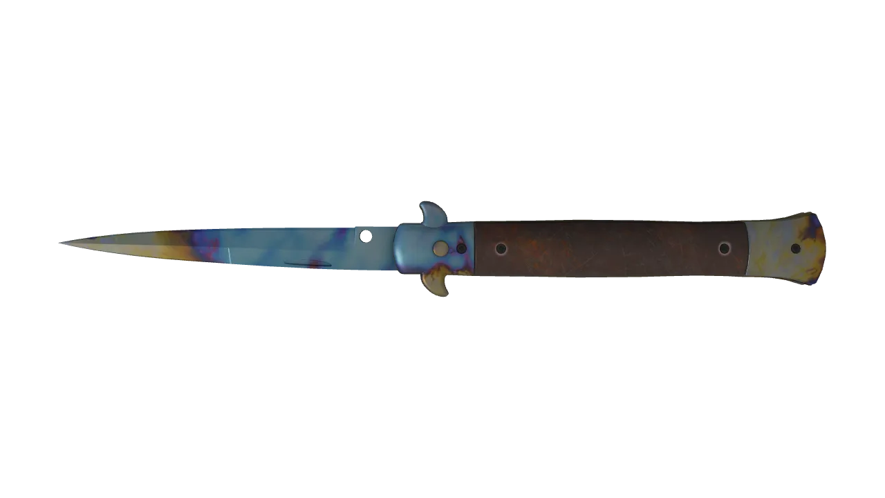 Stiletto Knife | Case Hardened seed #420, back