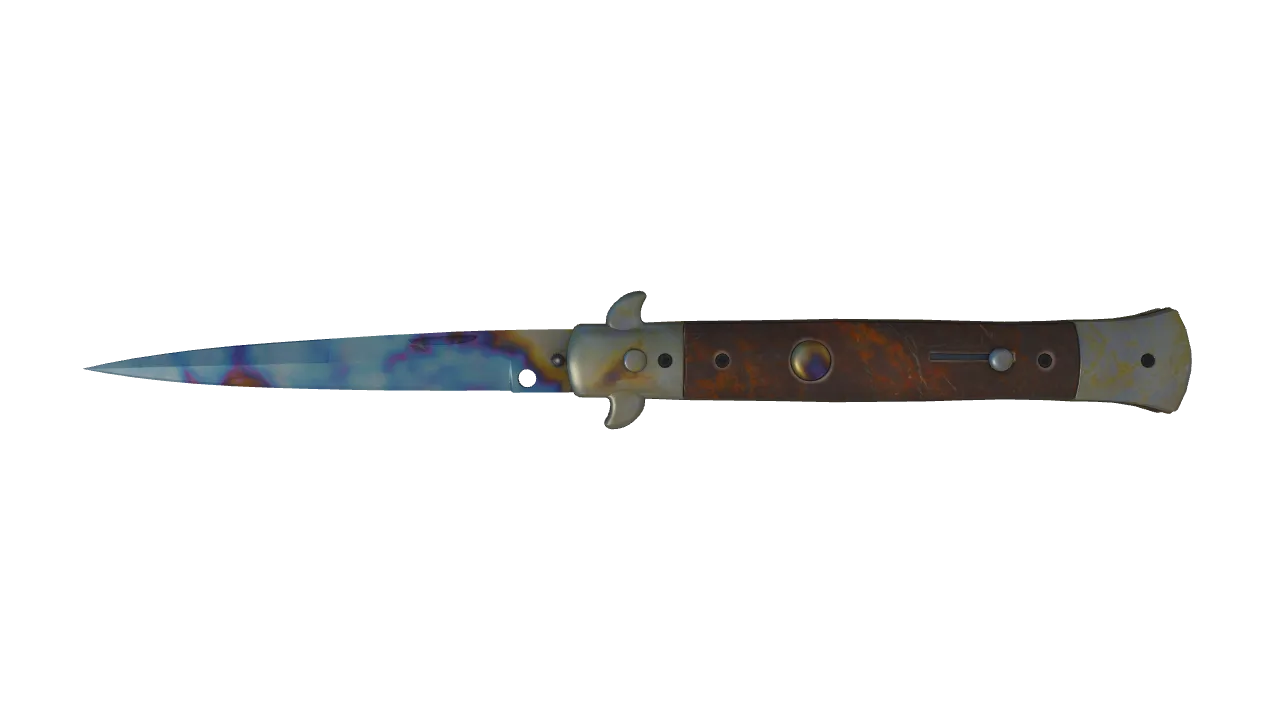 Stiletto Knife | Case Hardened seed #420, front
