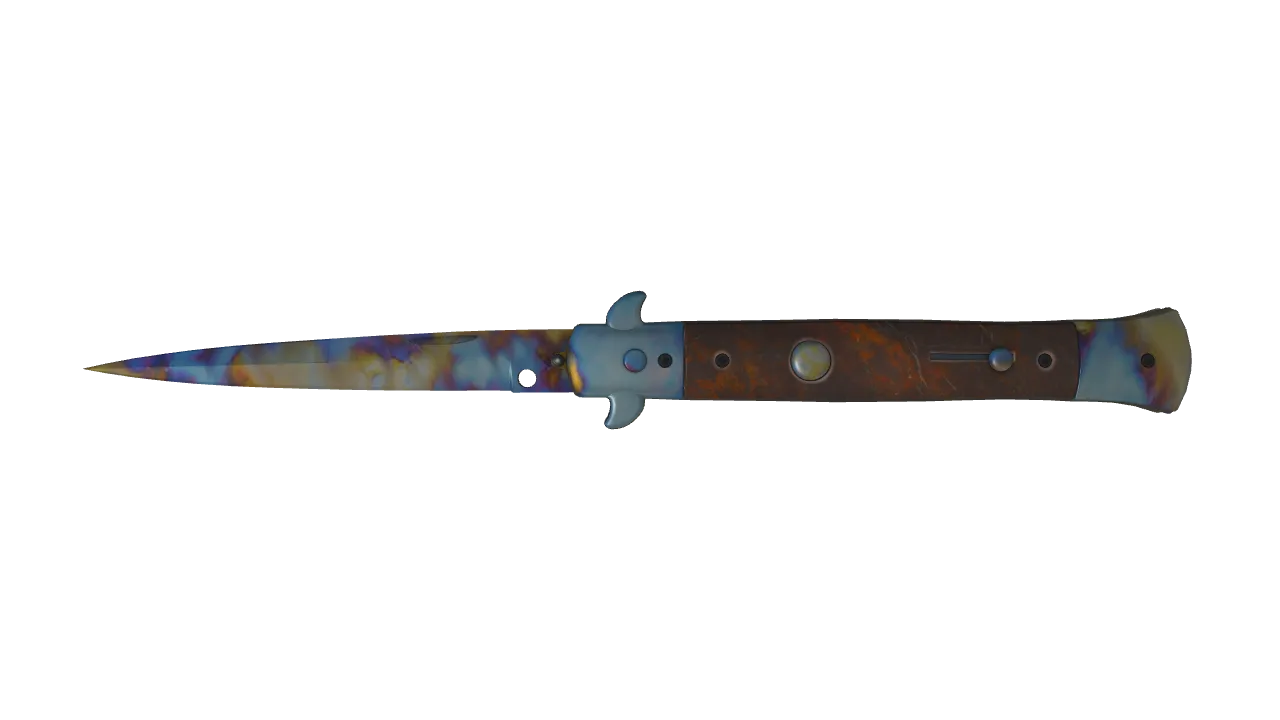 Stiletto Knife | Case Hardened seed #426, front