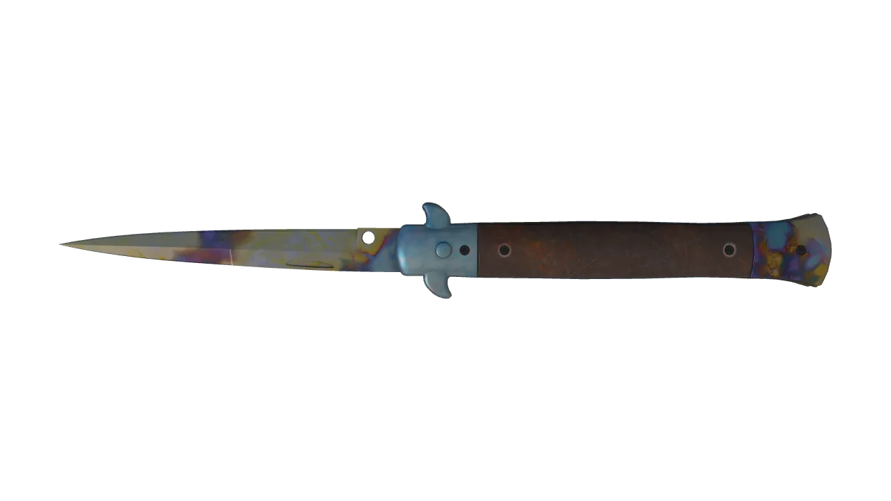 Stiletto Knife | Case Hardened seed #429, back