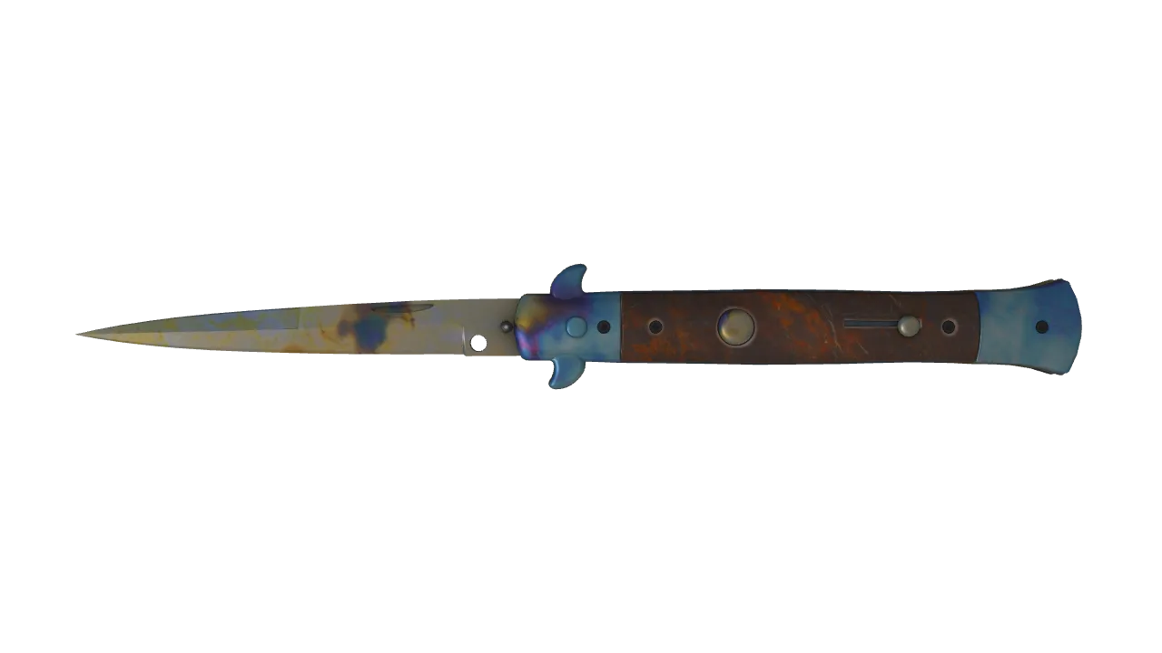 Stiletto Knife | Case Hardened seed #429, front